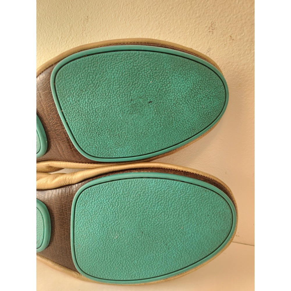 Gold Leather Tieks by Gavrieli Women Ballet Shoes Foldable Flats Champagne 8 - Picture 7 of 9